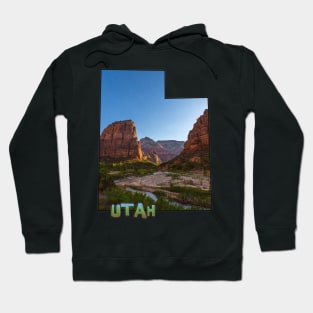 Utah State Outline (Zion National Park Angel's Landing) Hoodie